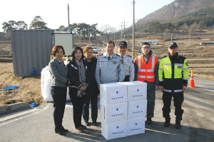 청양서 의경어머니회, AI방역초소 의경 위문
