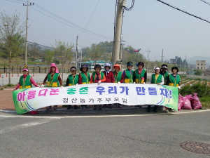 정산면 농가주부모임 도로변 대청소 실시