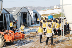 청양경찰서, 폭설 피해 복구 구슬땀