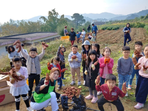 정산초, 학교 텃밭 가을걷이하는 날
