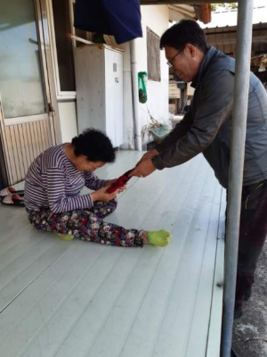 정산면 이정대씨 방한용 털모자 전달