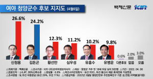 정당지지도 국민의힘 65.2%, 더불어민주당 20.2%
