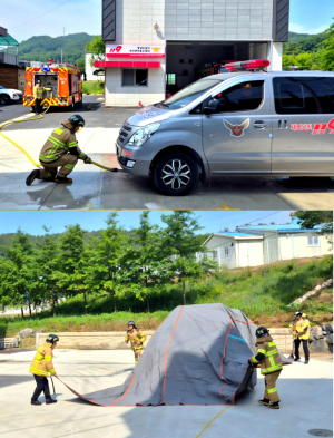 청양소방서, ‘열폭주를 멈춰라’ 전기차 화재 특별훈련 실시