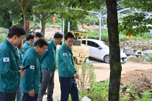 김태흠 지사, 호우 피해 복구 현장 점검