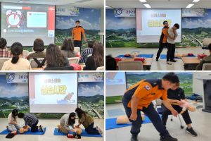 청양소방서, 유치원 방과후 과정 교사 대상 심폐소생술 및 하임리히법 교육